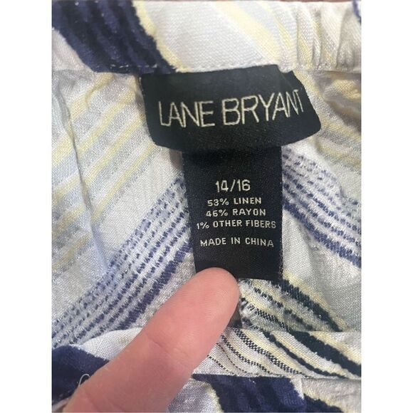 Lane Bryant multicolor striped full length skirt 14/16 linen blend - Picture 3 of 6